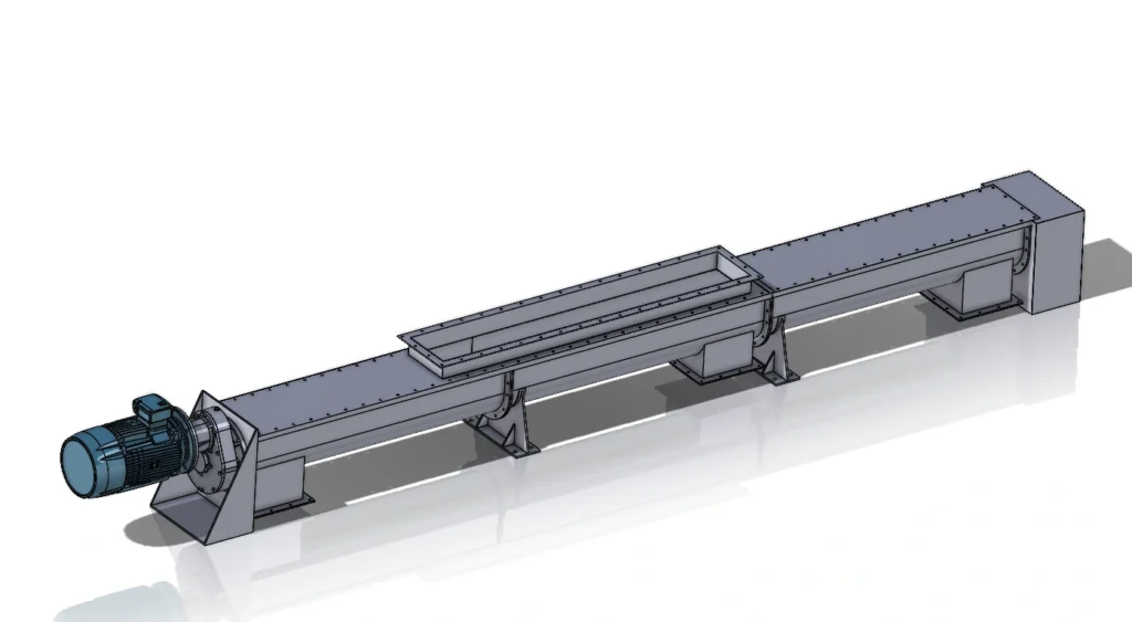 Trough Screw Conveyor 3D Design