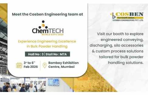 Cosben Engineering to present its Product Range at ChemTECH World Expo 2026, Mumbai