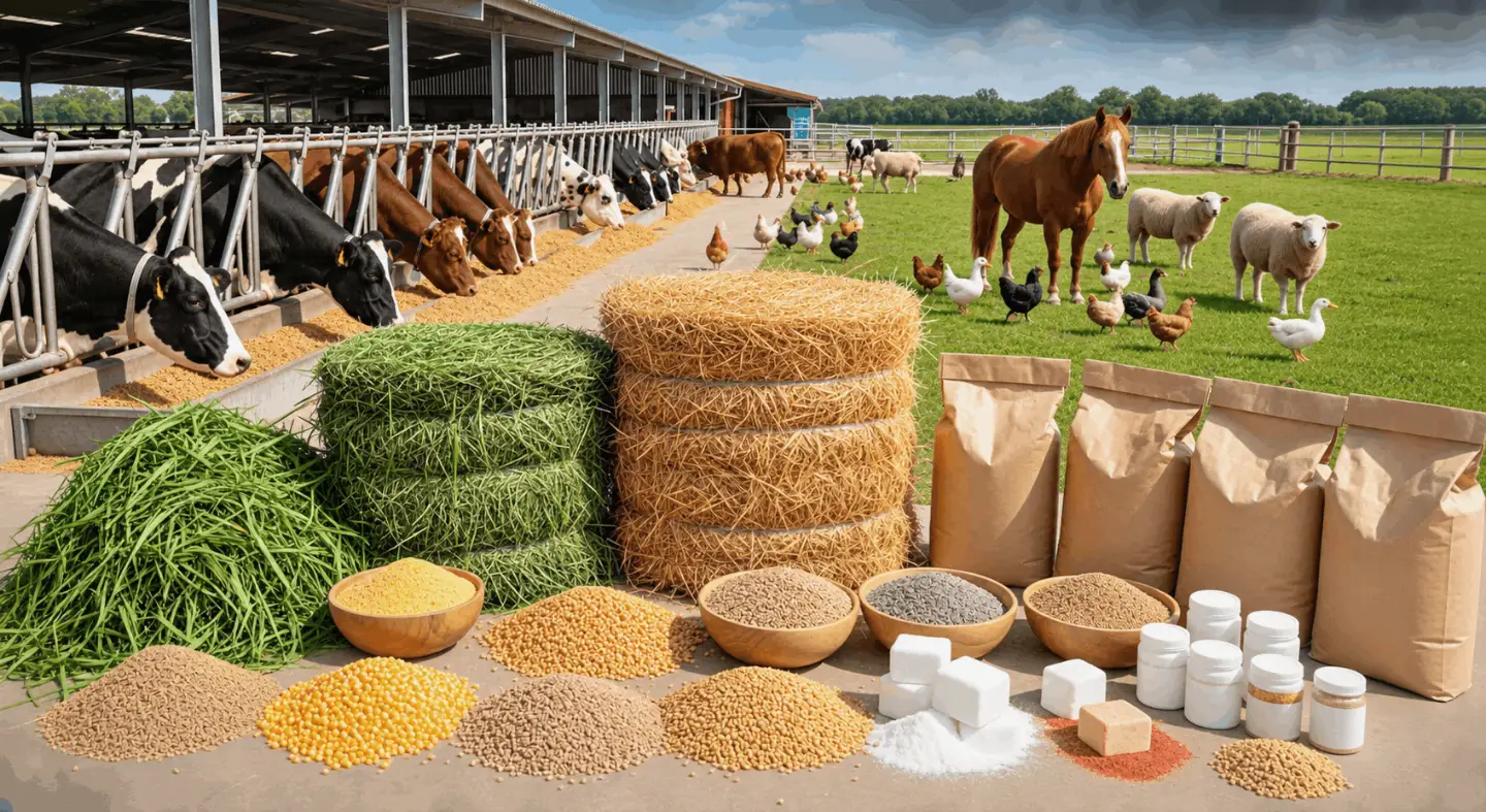 Animal feed material handling plant