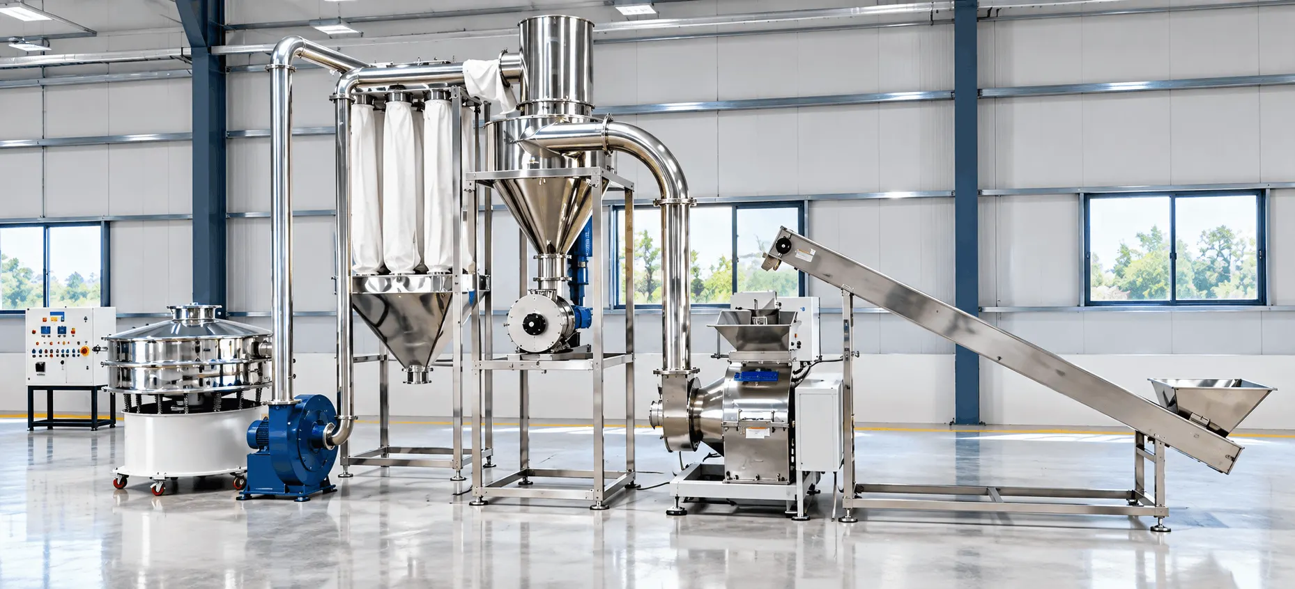 Food processing and packaging material handling